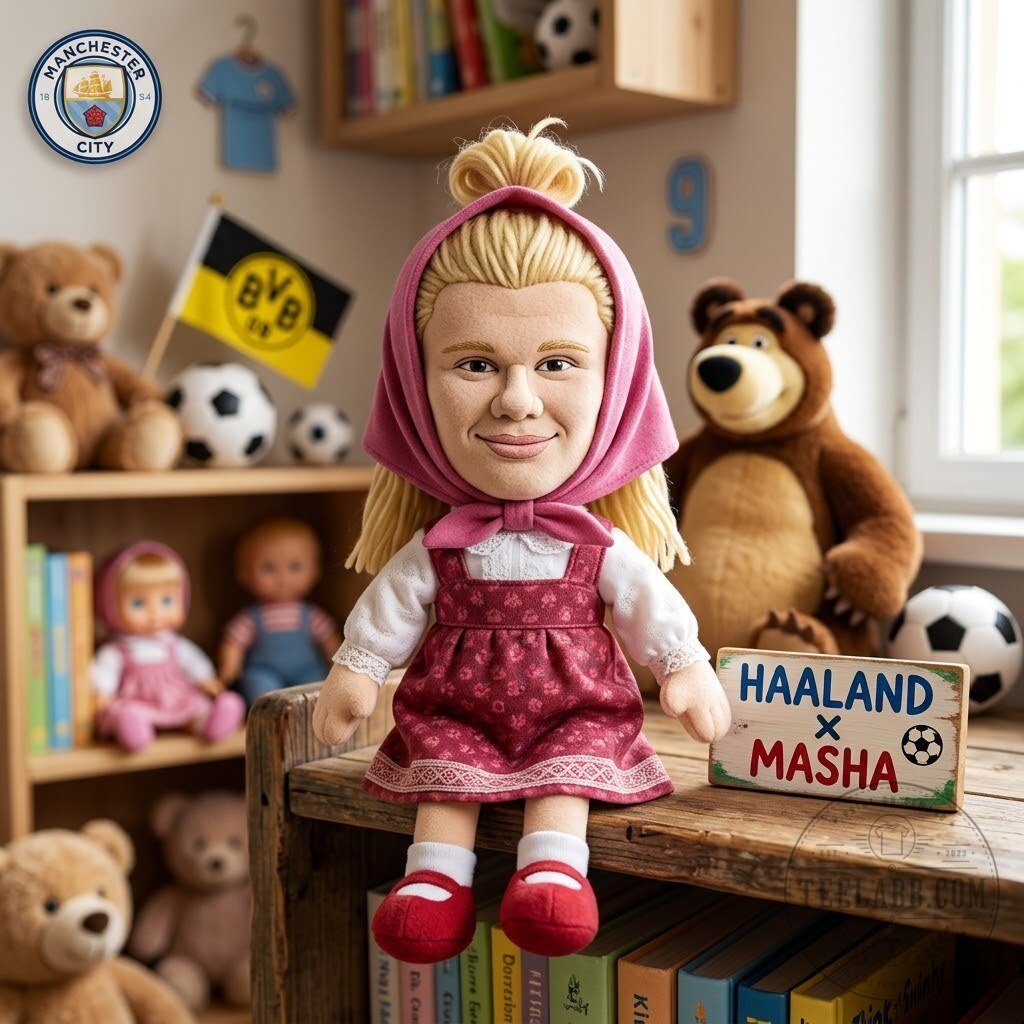 Erling Haaland x Masha And The Bear Plush Toy 4 Erling Haaland x Masha And The Bear Plush Toy